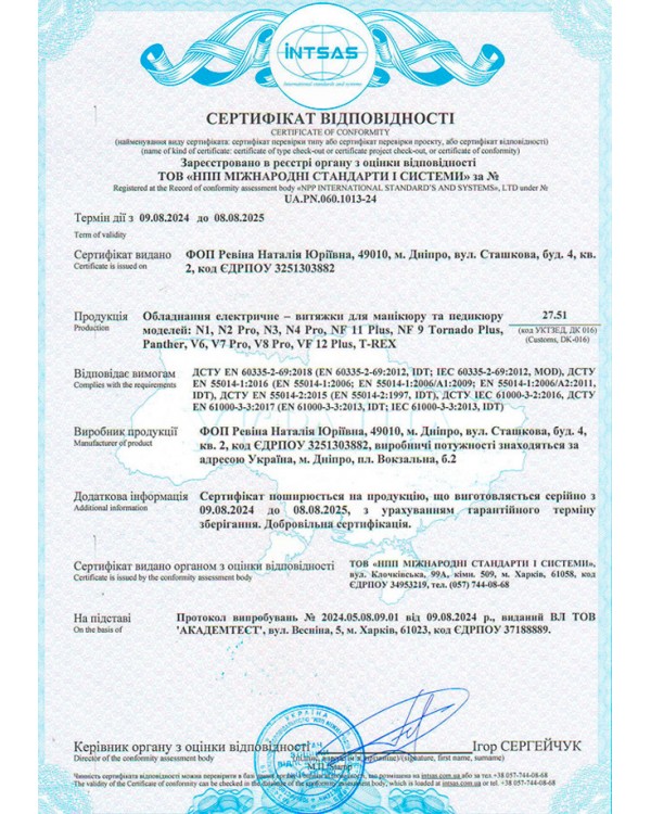 Профессиональная настольная вытяжка-пылесос Air Max Pantera #24 белая (решетка white) для маникюра и коррекции ногтей