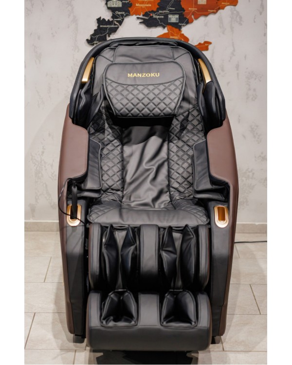 Масажне крісло Manzoku Aqua Brown розкладне крісло з масажем з функцією Zero-Gravity Масажне крісло Manzoku Aqua Brown розкладне крісло з масажем з функцією Zero-Gravity
