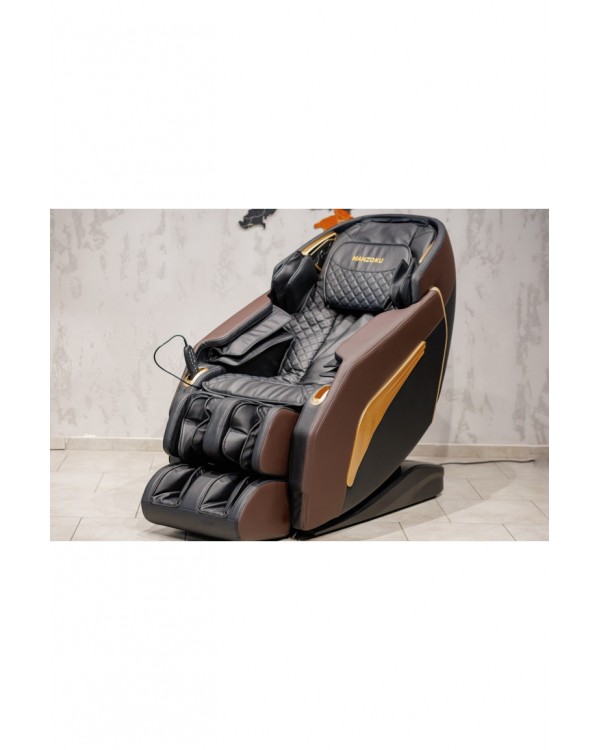 Масажне крісло Manzoku Aqua Brown розкладне крісло з масажем з функцією Zero-Gravity Масажне крісло Manzoku Aqua Brown розкладне крісло з масажем з функцією Zero-Gravity