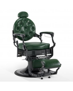Парикмахерское кресло с откидной спинкой и подголовником для Barber Shop Midnight Monarch Green