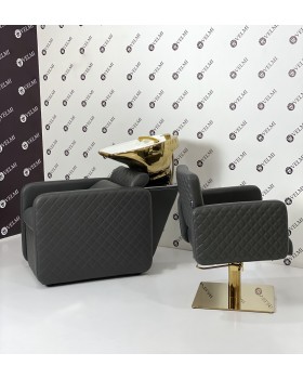 Комплект меблів для перукарень Polo Premium Gold 2в1: крісло-мийка + крісло перукаря-foto3