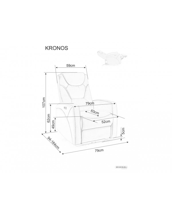 Электрокресло KRONOS VELVET BL.03 раскладное кресло-реклайнер для комфортного отдыха в спальне и гостиной