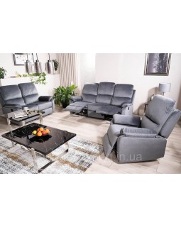 Раскладное кресло-реклайнер SPENCER 1 VELVET с ручным механизмом серый велюр BL.14 для офиса дома зон отдыха-foto8