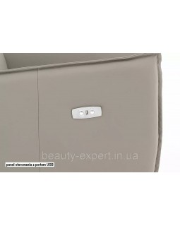 Кресло-реклайнер NOTOS с электроприводом USB и поворотной металлической основой экокожа бежевого цвета TAP.216-foto8