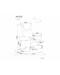 Электрическое кресло-реклайнер NOTOS серый цвет TAP.217 экокожа вращение на 360° USB-порт-foto9