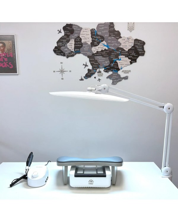 Професійна настільна LED-лампа MegaLED Desk Lamp, 15 Вт для манікюру роботи навчання фото та відео Професійна настільна LED-лампа MegaLED Desk Lamp, 15 Вт для манікюру роботи навчання фото та відео