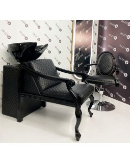 Мебельный набор Mozart Black для парикмахера: кресло с гидравликой на диске + мойка парикмахерская Мебельный набор Mozart Black для парикмахера: кресло с гидравликой на диске + мойка парикмахерская