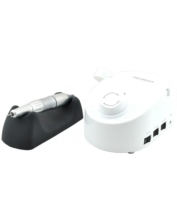 Професійний фрезер для манікюру Micro-NX 201n білий з легкою металевою ручкою 100Q і обдувом Професійний фрезер для манікюру Micro-NX 201n білий з легкою металевою ручкою 100Q і обдувом