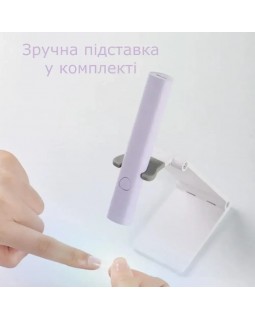 Ультрафиолетовый светодиодный фонарик для ногтей (красный) с подставкой и аккумулятором-foto5