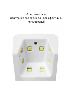 Мини LED/UV лампа для маникюра Snrqi K6 9 Вт портативная с аккумулятором и таймером 10/30/60 сек-foto6