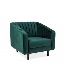 Крісло для клієнтів ASPREY 1 VELVET BL.78 ніжки венге Широке м'яке крісло для зони очікування