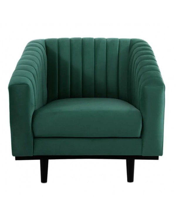 Крісло для клієнтів ASPREY 1 VELVET BL.78 ніжки венге Широке м'яке крісло для зони очікування