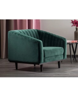 Крісло для клієнтів ASPREY 1 VELVET BL.78 ніжки венге Широке м'яке крісло для зони очікування-foto5