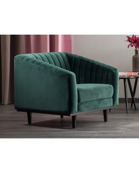Крісло для клієнтів ASPREY 1 VELVET BL.78 ніжки венге Широке м'яке крісло для зони очікування-foto5