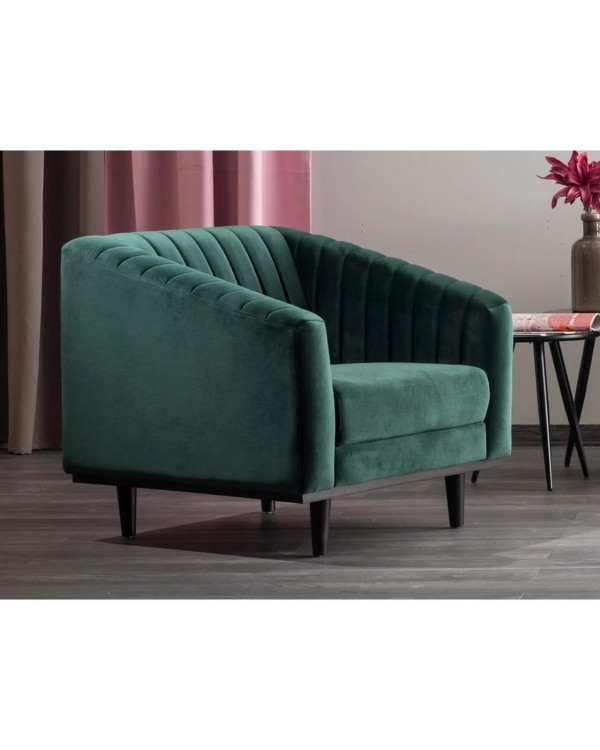 Крісло для клієнтів ASPREY 1 VELVET BL.78 ніжки венге Широке м'яке крісло для зони очікування