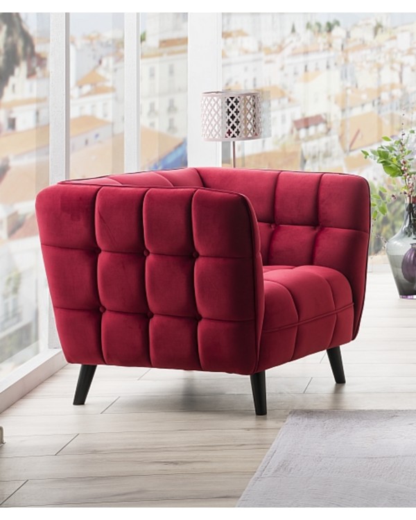 М'яке крісло для клієнтів CASTELLO 1 VELVET BL.59 крісло очікування для кабінету офісу салону