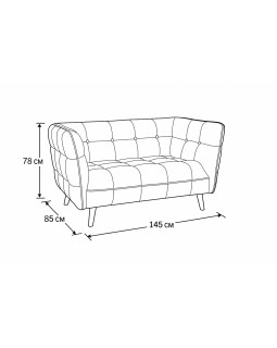 Двухместный мягкий диван CASTELLO 2 VELVET BL.78 для приёмной спальни и гостиной-foto4