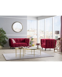 Сучасний диван для очікування CASTELLO 2 VELVET BL.59 з ніжками венге двомісний для клієнтів-foto3