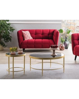 Сучасний диван для очікування CASTELLO 2 VELVET BL.59 з ніжками венге двомісний для клієнтів-foto5