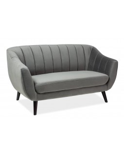Двухместный диван для зоны ожидания ELITE 2 VELVET серый/ножки венге для офиса салона красоты
