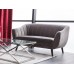 Двухместный диван для зоны ожидания ELITE 2 VELVET серый/ножки венге для офиса салона красоты