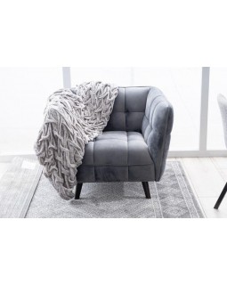 Широкое мягкое кресло CASTELLO 1 VELVET BL.14 с деревянными ножками для кабинета и лаунж-зоны-foto4