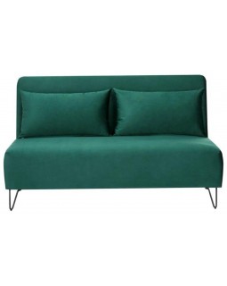 Двухместный диван для гостей Zenia Velvet зеленый велюр Раскладной диванчик с подушками-foto3