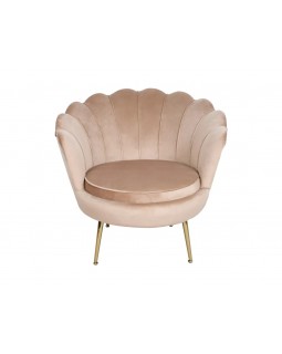 Крісло для вітальні та салону CAMELLIA 1 VELVET BL.28 бежевий велюр ніжки золото-foto3