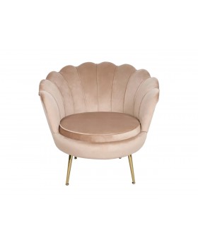 Кресло для гостиной и салона CAMELLIA 1 VELVET BL.28 бежевый велюр ножки золото-foto3