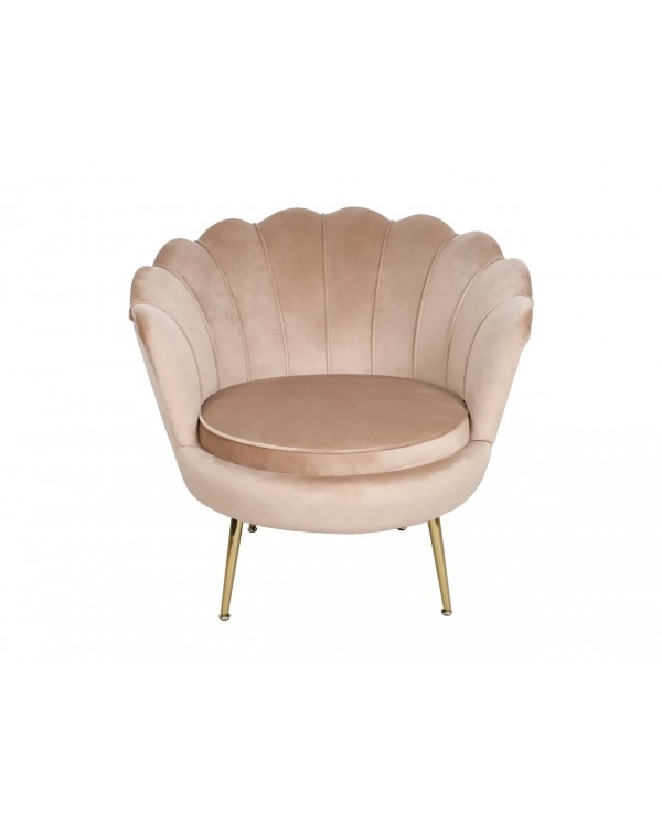 Крісло для вітальні та салону CAMELLIA 1 VELVET BL.28 бежевий велюр ніжки золото Крісло для вітальні та салону CAMELLIA 1 VELVET BL.28 бежевий велюр ніжки золото