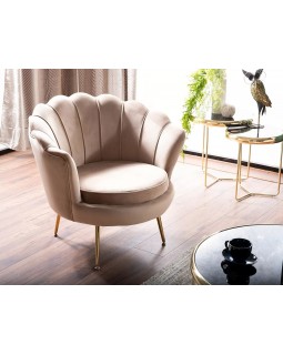 Крісло для вітальні та салону CAMELLIA 1 VELVET BL.28 бежевий велюр ніжки золото-foto7