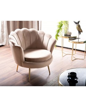 Кресло для гостиной и салона CAMELLIA 1 VELVET BL.28 бежевый велюр ножки золото-foto7