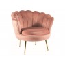 Крісло з оригінальною спинкою CAMELLIA 1 VELVET BL.52 золоті ніжки для лаунж-зони кабінету фотозони