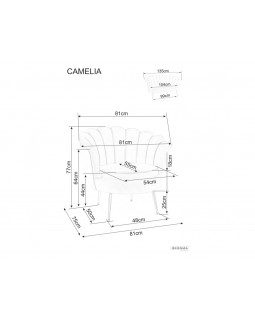 Крісло з оригінальною спинкою CAMELLIA 1 VELVET BL.52 золоті ніжки для лаунж-зони кабінету фотозони-foto3