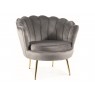 Дизайнерське крісло CAMELLIA 1 VELVET BL.14 із ніжками золотого кольору для вітальні кабінету
