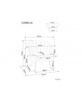 Дизайнерське крісло CAMELLIA 1 VELVET BL.14 із ніжками золотого кольору для вітальні кабінету-foto7