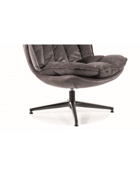 Поворотне крісло VESTA VELVET TAP.218 м'яке сіре крісло для спальні лаунж-зони та кабінету-foto7