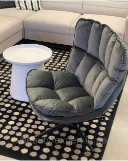 Поворотное кресло VESTA VELVET TAP.218 мягкое серое кресло для спальни лаунж-зоны и кабинета-foto7
