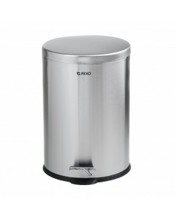Металлическая мусорная корзина Rixo Solido PB220S 20 л нержавеющая сталь с педалью-foto3