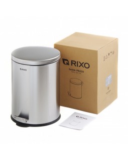 Металлическая мусорная корзина Rixo Solido PB220S 20 л нержавеющая сталь с педалью-foto7