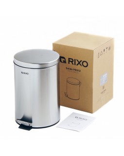 Кошик для сміття Rixo Solido PB212S 12 л з педаллю сталь матова внутрішній пластиковий контейнер-foto7