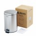 Корзина для мусора Rixo Solido PB212S 12 л с педалью матовая сталь внутренний пластиковый контейнер