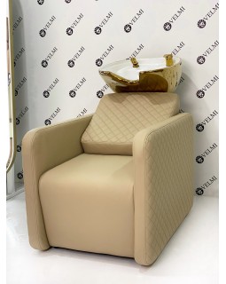 Мойка для парикмахерского зала салона красоты Polo Lux Gold VM2039 в обивке оттенка Sofitel 21-foto4