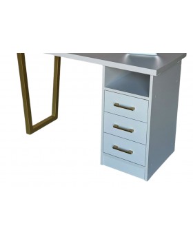 Маникюрный стол однотумбовый на 3 ящика White&Gold SV04-25-foto4