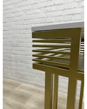 Маникюрный стол PREMIUM-09 с металлическим каркасом и полкой для мастера маникюра-foto7