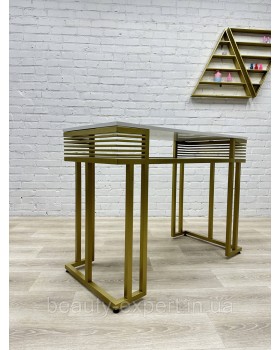 Маникюрный стол PREMIUM-09 с металлическим каркасом и полкой для мастера маникюра-foto7