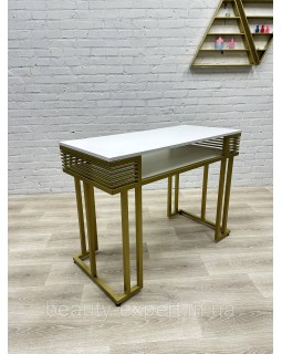 Маникюрный стол PREMIUM-09 с металлическим каркасом и полкой для мастера маникюра-foto8