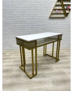Маникюрный стол PREMIUM-09 с металлическим каркасом и полкой для мастера маникюра-foto8