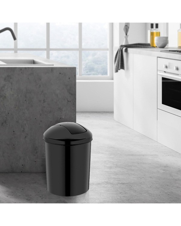Сміттєва корзина з кришкою-метеликом Rulopak 15 л чорна Сміттєва корзина з кришкою-метеликом Rulopak 15 л чорна