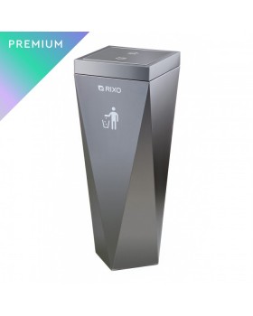Металева урна для сміття Rixo Solido WB060G Black 60 л з внутрішнім знімним відром Металева урна для сміття Rixo Solido WB060G Black 60 л з внутрішнім знімним відром
